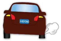 Car with a tire bursting