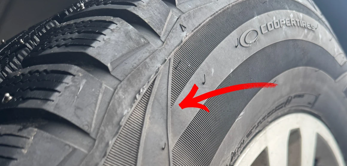 Example of sidewall indentation or undulation. These are not a sign of danger