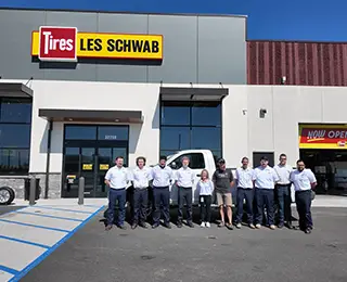 Les Schwab team members with Opportunity Matters employees.