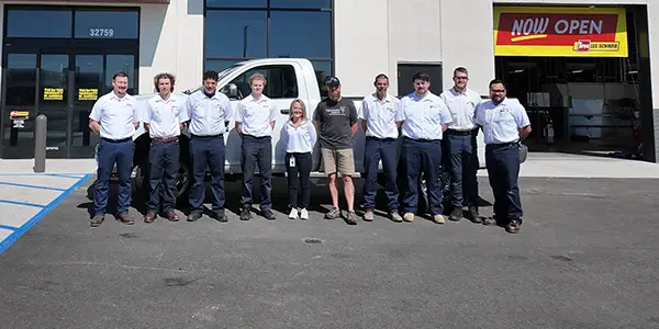 Les Schwab team members with Opportunity Matters employees.